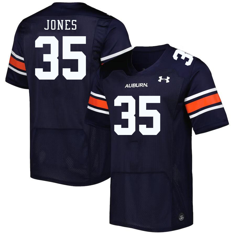 Men #35 Justin Jones Auburn Tigers College Football Jerseys Stitched-Navy - Click Image to Close